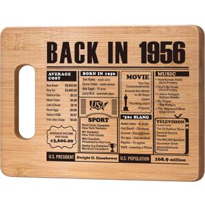 70th Birthday Gifts for Women, Men,70 Year Old Birthday Gifts Woman Man,70 Years Gifts for Dad, Mom Grandparents, Wedding Anniversary, Back In 1956 70s Birthday Decorations, Engraved Bamboo Cutting Board