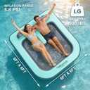 2 Person Inflatable Water Hammock,Tanning Pool Floats for Adults,Heavy Duty Drop-Stitch with Mesh Bottom&Backrests,Sunchill Float,Inflatable Floating Island for Lake,Ocean, River & Pool Party, 6.6ft x 5ft