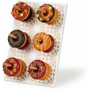 Donut Wall Stand,Doughnut Display Stand,Bagel Holder for Party, Dessert Table,Birthday, Wedding, Baby Shower, Bridal Showers,Party SuppliesRectangular (White)