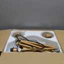 Lightdot 63Inch Floor Lamp with Table Dimmable Gold Floor Lamp for Living Room 2-Light Mid Century Modern Tall Standing Lamp with Fabric Shade for Bedroom/Sofa Beside/Corner Decor(Bulbs Included)