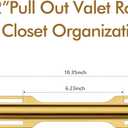 FIRJOY 12" Valet Rod for Closet Pull Out (1 Pack, Brushed Gold)