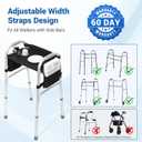 Tray for Walkers for Seniors with Cup Holder - Walker Accessoriesw/Pockets, Cup Holder & Non Slip Mat for FoodMobility Trays Fits Most Standard Folding Walkers, Easy & Removable Assembly