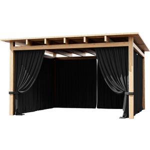 4-Panel Gazebo Curtain, 1212ft Waterproof Outdoor Privacy Panels with Zipper, Designed for Patio & Backyard Gazebo Tent (Curtain Only)