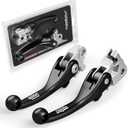 Funparts Dirt Bike Brake Clutch Lever Set,Pivot Adjustable Titanium Alloy for YZ125 YZ250 15-23 YZ250F 09-23 YZ426F YZ450F 09-23 YZ125X 17-23 YZ250X 16-23 YZ250FX 20-23 YZ450FX 19-23 Black