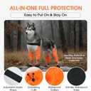 Pezluxe Dog Suspender Boots, Waterproof Anti-Slip Dog Rain Boots with Adjustable Strap for Small Medium Large Dogs, Reflective Paw Protector Pet Shoes for Outdoor Walking, Rain Snow Hiking, Orange, M