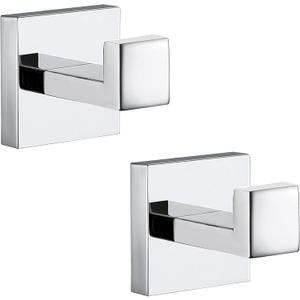 Towel Hooks for Bathrooms, Polished Chrome Towel Hook for Kitchen Bathroom, SUS304 Stainless Steel Coat Hook, Heavy Duty Towels Holder Hooks for Hanging, 2 Pack