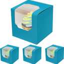 qiqee Lake Blue Cupcake Boxes Individual Cupcake Container 60pcs 3.5" x 3.5" x 3.5" Auto-Pop up Single Cupcake Boxes (60 Boxes+60 Inserts)
