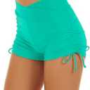 Tournesol Women's Swim Shorts High Waisted Swimsuit Bottoms Cross Waist Swimwear Boy Shorts Swimming (Light Army Green, Large)