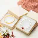 Magicool 96 Pack 3.5x3.5x1 Inch Cardboard Jewelry Boxes,Used for Necklaces,Bracelets,Earrings,Jewelry,Small Gift Packaging,Jewelry Gift Boxes with Lids and Filled with Cotton(Brown)