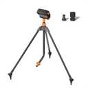Diivoo Garden Sprinkler with Tripod Base, Mini Turbo Oscillating Water Sprinklers for Yard, Adjustable Width, Range and Flow Rate, 16 Nozzles, Grey