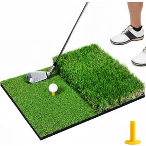 Golf Hitting Mat,Golf Mat for Practice Indoor/Outdoor, High-Elasticity Artificial Turf Mat, Portable Golf Swing Training Mat for Garage Simulator Chipping Driving Training, 16"*23"-10MM