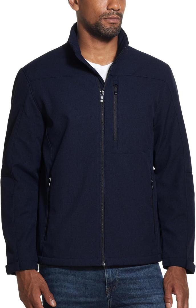 Weatherproof Men's Softshell Jacket Wind & Water Resistant Breathable, Lightweight Outdoor Coat (L)