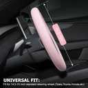 Microfiber Leather Universal 14.5-15 inch Steering Wheel Cover,Easy to Install Non-Slip Breathable Steering Wheel Protector Light Pink