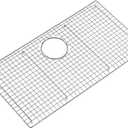29.5 in. x 15.5 in. Rear Drain Kitchen Sink Bottom Grid with Supersoft Silicone Feet in 304 Grade Stainless Steel