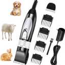 Mudder Electric Goat Clipper 12v High Power Dog Shaver Clipper for Grooming Low Noise Plug Pet Trimmer with 4 Guide Comb 1 Replacement Cutter Head 1 Cleaning Brush(Black)