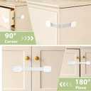 4 x 8-pack Child Safety Cabinet Locks, Child-proof Cabinet Locks with 3M Adhesive, No Drilling Required, Multipurpose Baby-proof Cabinet Locks For Drawers, Fridge, Cabinets, Toilet Seat and More