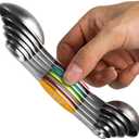 Magnetic Measuring Spoons Set Stainless Steel Stackable Dual Sided Teaspoons and Tablespoons for Measuring Dry and Liquid Ingredients Set of 6