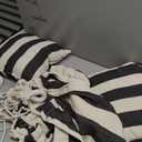 Hanging Hammock Chair Swing， 2 Cushions Included for Any Indoor or Outdoor Spaces Capacity Portable(Black White Stripes)