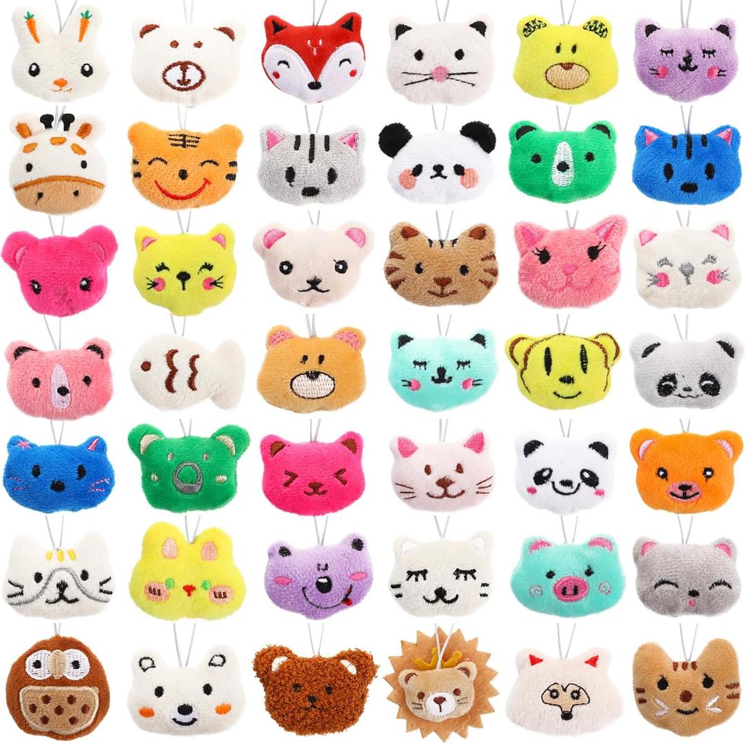 Sumind 42 Pcs Mini Plush Animals Toys Set, Cute Small Stuffed Animal Plush Keychain Decorations for Easter Themed Party Favors, Carnival Prizes, Rewards, Goodie Bags Filler(Lovely Style)