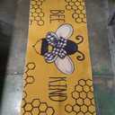 Artoid Mode Bee Kind Bow Tie Yellow Spring Doormat, Summer Home Decor Low-Profile Switch Rug Door Mat Floor Mat for Indoor Outdoor 24x59 Inch