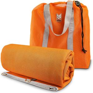 CGEAR RV Camping Mat, Sand Free Outdoor Reversible Rug for Campsite, Backyard, Patio, Deck, and Beach (Orange 8' x 11')