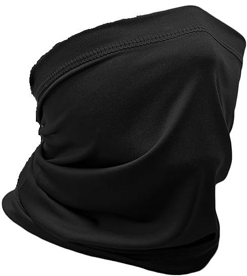 1 Pack Neck Gaiter Face Mask Scarf Gator Sun Cooling Balaclava Bandana Cover UV Protection Headwear for Men Women (Black)