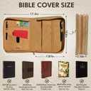 Bible Covers for Men, TSWONKS Bible Cover with Zipper Mens Bible Case Bible Cover Case with Handle Strap for Girls Men Women Christian Aullt Brown