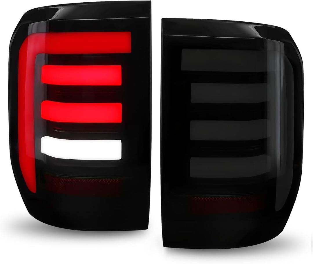 MAYELLO Blacked-Out Full LED Taillights for 2022 2023 2024 Ford Maverick XL/XLT/Lariat/Tremor  Aggressive Smoked Style Rear Brake Taillamps, Driver & Passenger Side, Plug and Play