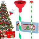 Christmas Tree Watering Funnel - Christmas Tree Watering System with Long Funnel Christmas Decorations (Red)