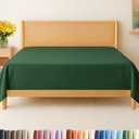 Cal King Size Flat Sheet - Hotel Quality Top Flat Bed Sheet Only - Ultra-Soft, Comfy Breathable & Cooling - Fade & Wrinkle Free - Easy-Care, Stain & Shrink Resistant Bedding - Oeko-Tex - Emerald Green