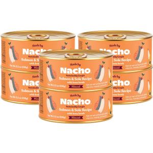 Made by Nacho Sustainably Caught Salmon & Sole Recipe with Bone Broth Minced Wet Cat Food, 5.5-oz can, Case of 6