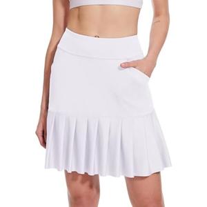 M MOTEEPI 19" Golf Skirts for Women Knee Length Ruffle Hem Skirt Tennis Skirt Athletic Skort for Workout Running, 3XL