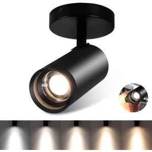 Zoomable Ceiling Spot Lights Indoor 5 Color Adjustable 20W Ceiling Spotlight Fixture Led Flush Mount Directional Black Dimmable Led Spotlight Fixture for Home Wall Art Pictures