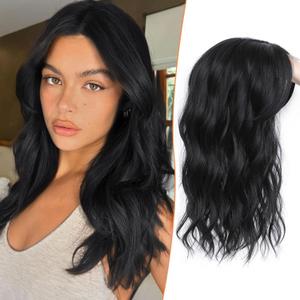 PANEWAY Hair Topper 16InchToppers For Women with Thinning Hair 6.5x6.5 Ladies Wiglets for Women Daily Use- 1B