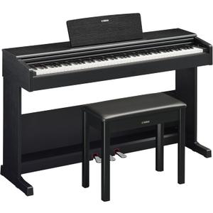 Yamaha Arius, 88-Key Weighted Action Digital Beginner and Intermediate Players, Dynamic Response, Grand Piano Sound, 3-Pedal Unit, Upright Design, Bench Included, Black, (YDP105B)