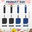 Gejoy 4 Pcs Silicone Cookie Spatula Turner Mini Brownie Spatula Flexible Silicone Spatulas Nonstick Cookware Heat Resistant No Scratch Flipper Baking Utensils for Egg Pancake(Blue, Gray)