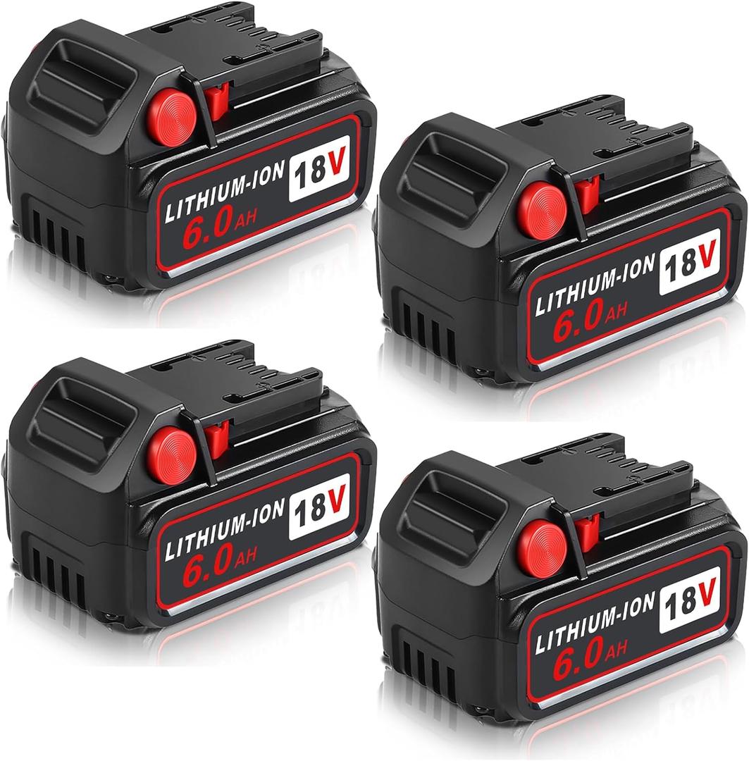 4packs 6.0Ah Replacement Battery Compatible with Milwaukee M -18 18v 6000mAh