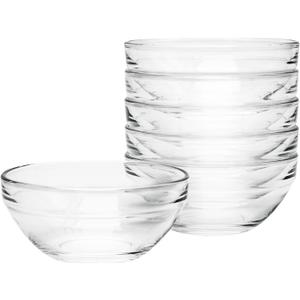 Sweejar 4.5 inch Small Glass Bowls Set, 12 oz Prep Bowls for Cooking, Small Bowls for Kitchen, Dessert Bowls for Ice Cream, 6 pack