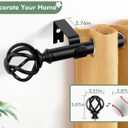 Black Curtain Rod 32 to 58 Inch (2.6-4.8 ft), USFOOK 7/8 Curtain Rods for Windows 20 to 54 Inch, Telescoping Splicing Drapery Rods with Twisted Cage Finials