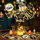 36 Set Graduation Party Decorations Table Centerpiece Sticks with LED String Lights Congrats Grad Class of 2025 Table Toppers for 2025 Graduation Party Supplies (Black, Gold)