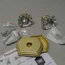 Transparent Glass Door Knobset Interior,Privacy Diamond Crystal Door Lockset in Satin Brass/Gold,Keyless for Interior Bath/Bed,Push Pin Button Inside Lock, 1 Pack