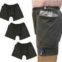 Incontinence Care Trousers, Catheter Leg Bag Shorts with Urine Bag Pockets for Men/women, Ostomy Drainage Bag Underwear for Elderly(Men-L)