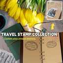 2-Piece Vintage Travel Journal Set, Travel Diary Notebooks with Refillable A6 Craft Paper and Zipper Card Holder