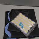 ZWFCGMMBC 32.4in Scalloped Mahjong Mat，Anti Slip Noise Reduction Mahjong Accessorie Mahjong Table Mat，Comes with 4 Dice and 1 Mahjong Mat Storage Bag,4 Mahjong Shuffle Cards(Blue)