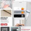OCASE for iPhone 17 Pro Detachable Wallet Case with Card Holder, 2 in 1 PU Leather Flip Folio with RFID Blocking Stand Wrist Strap Shockproof Phone Cover 6.3 Inch 2025, Silvery