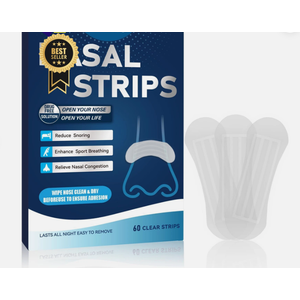 60pcs REROIO Nasal Strips for Snoring – Comfortable Nose Strips for Breathing,Anti Snoring Devices,Drug-Free Snoring Solution for Better Airflow & Restful Sleep