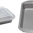 Farberware Nonstick Bakeware Baking Pan With Lid/Nonstick Cake Pan, Rectangle - 9 Inch x 13 Inch, Gray & Square - 9 Inch, Gray