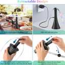 Fly Fans for Tables Rechargeable, Flies Fan to Keep Flies Away by Soft Blades, Food Fans for Camping, Picnic, Fishing, 4PCS, BlackParty Essentials Picnic Accessories for Outside