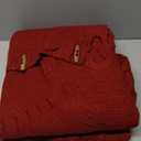 Starry Dynamo 60Inch Cable Sweater Knit Christmas Tree Skirt with Wooden Toggles, Burgundy