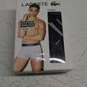 Lacoste Men's Cotton Stretch Tricolor Waistband Trunks, 3-Pack (Medium, Black With Black Waistbands)